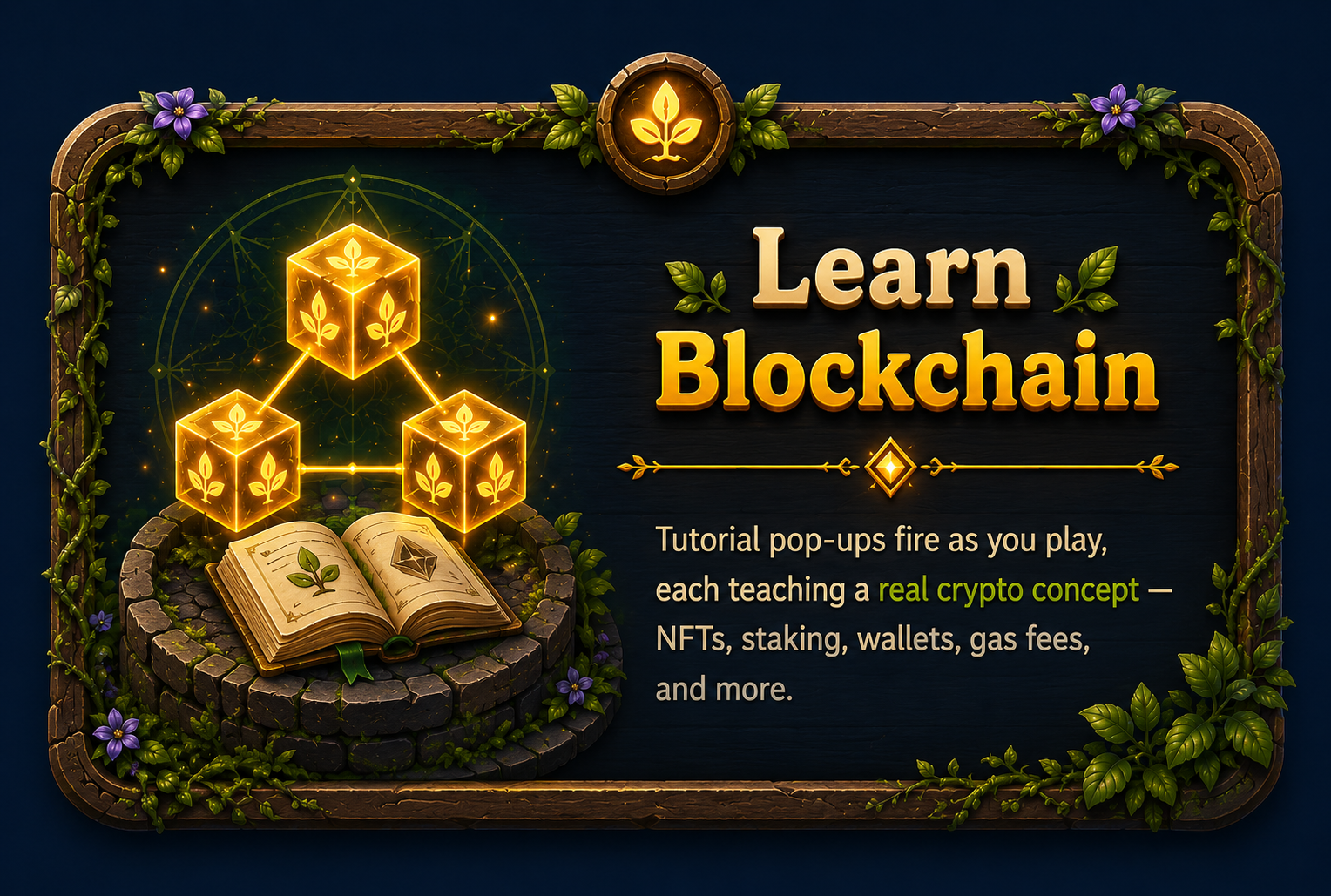Learn blockchain and crypto concepts through interactive plant-growing gameplay